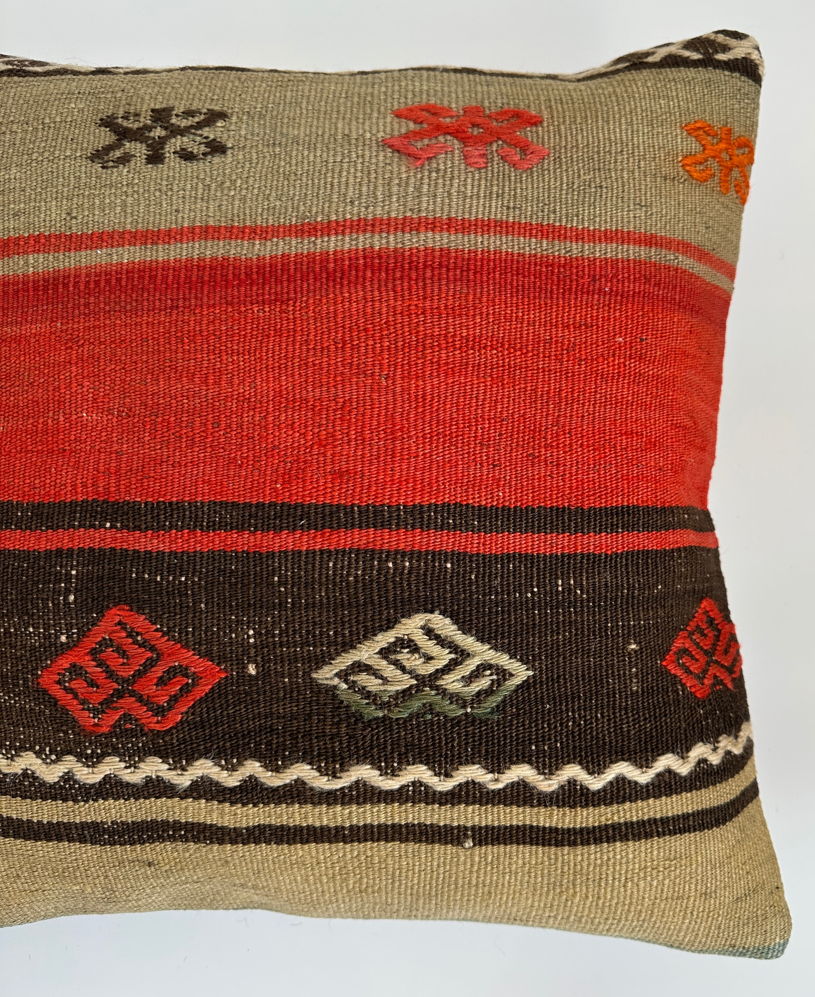 Handmade Multicoloured Turkish Cushion Cover 16''x16'' / 41x41 CM