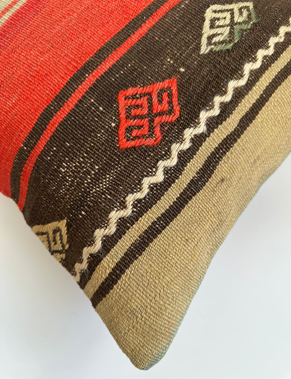 Handmade Multicoloured Turkish Cushion Cover 16''x16'' / 41x41 CM