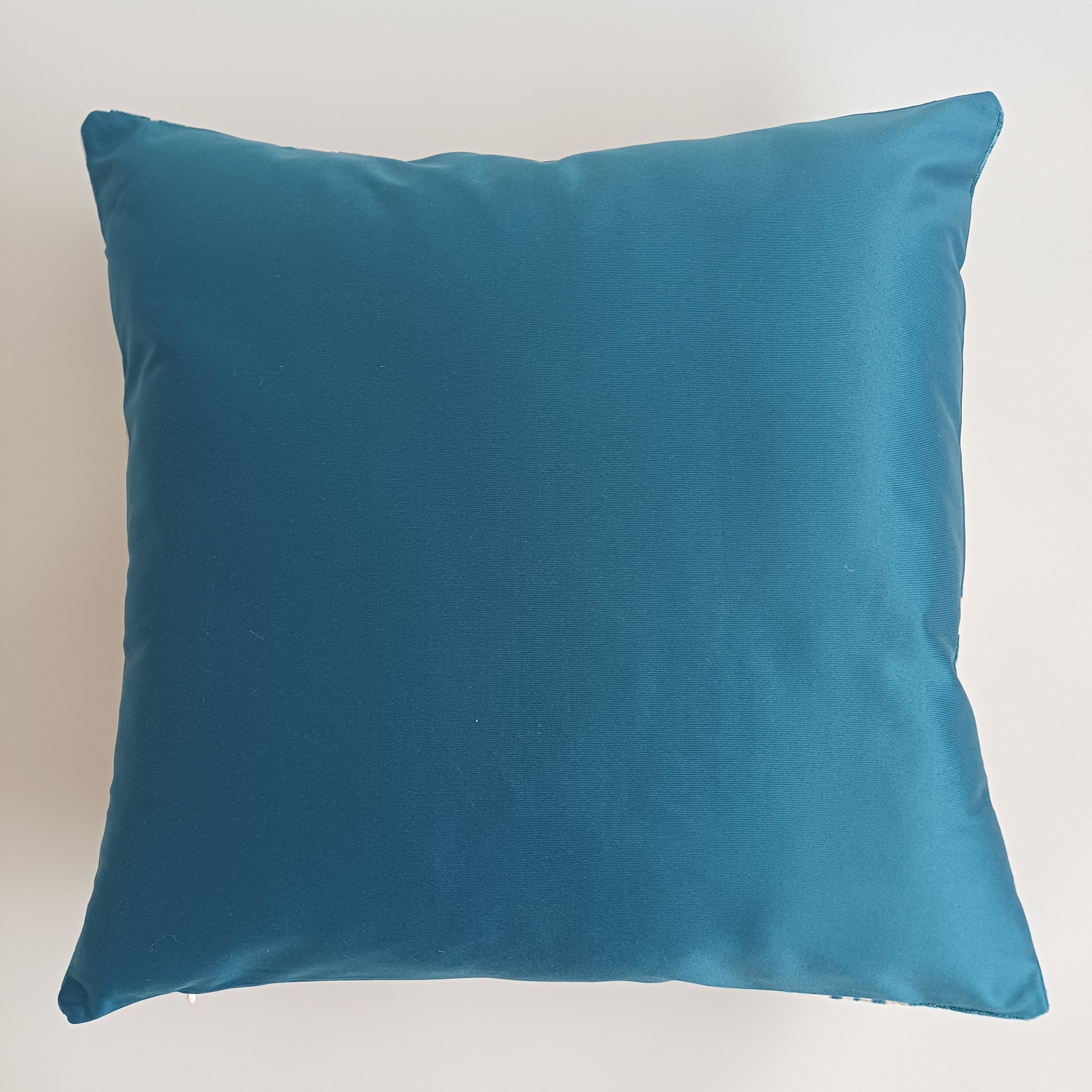 Turquoise Silk Ikat Velvet Cushion Cover 20''x20'' / 50x49 CM