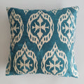 Turquoise Silk Ikat Velvet Cushion Cover 20''x20'' / 50x49 CM