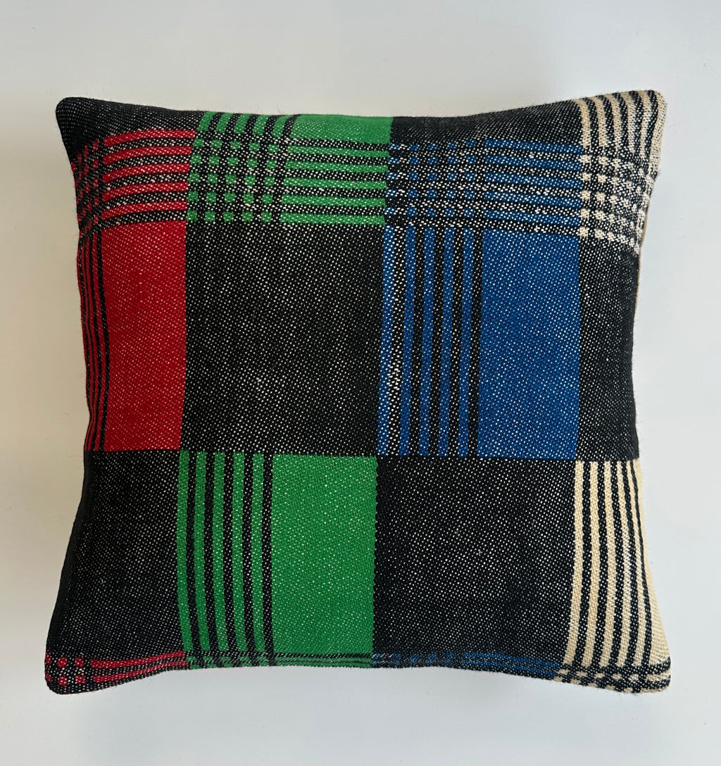 Handmade Multicoloured Cushion Cover 16''x16'' / 41x40 CM