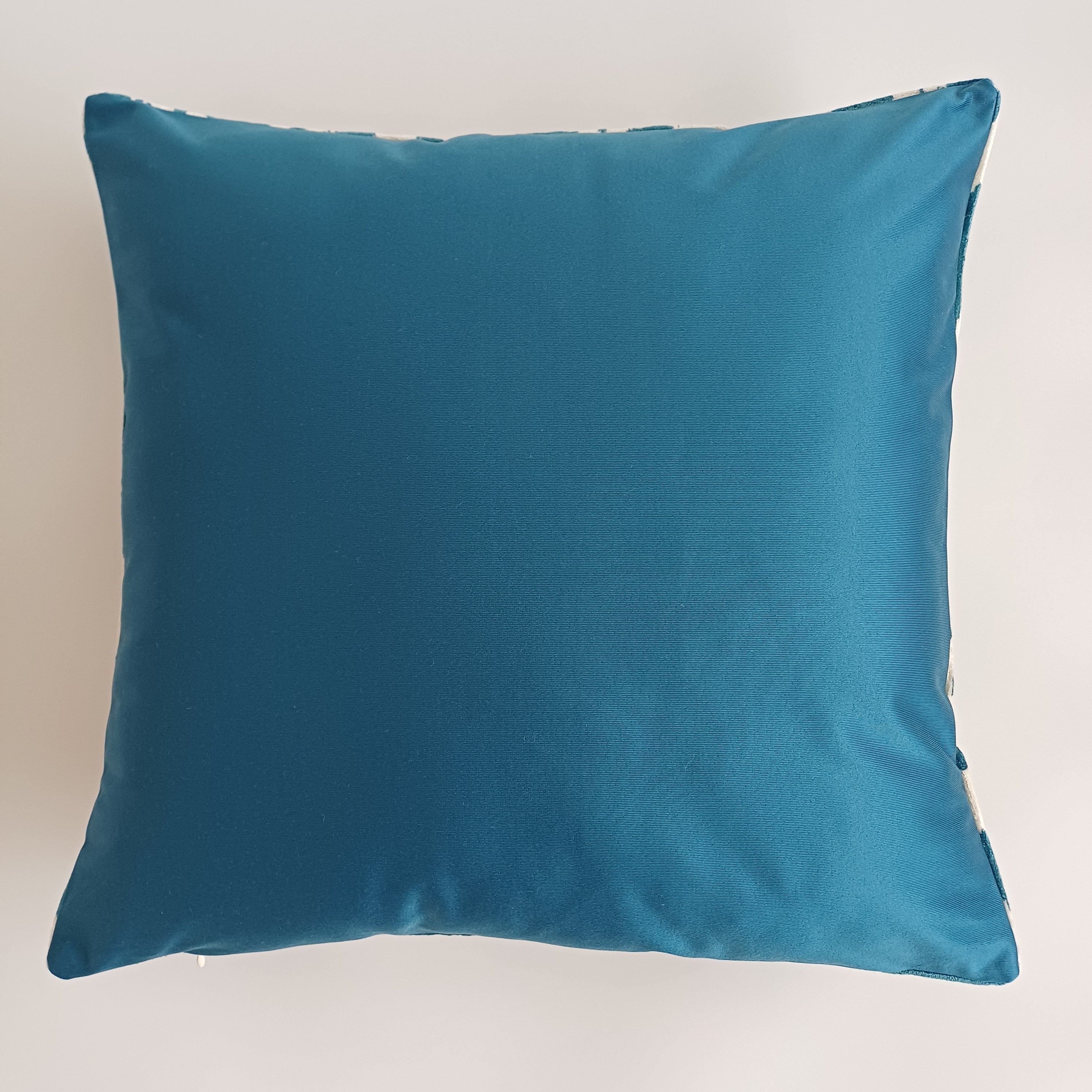 Turquoise Silk Ikat Velvet Cushion Cover 20''x20'' / 50x49 CM