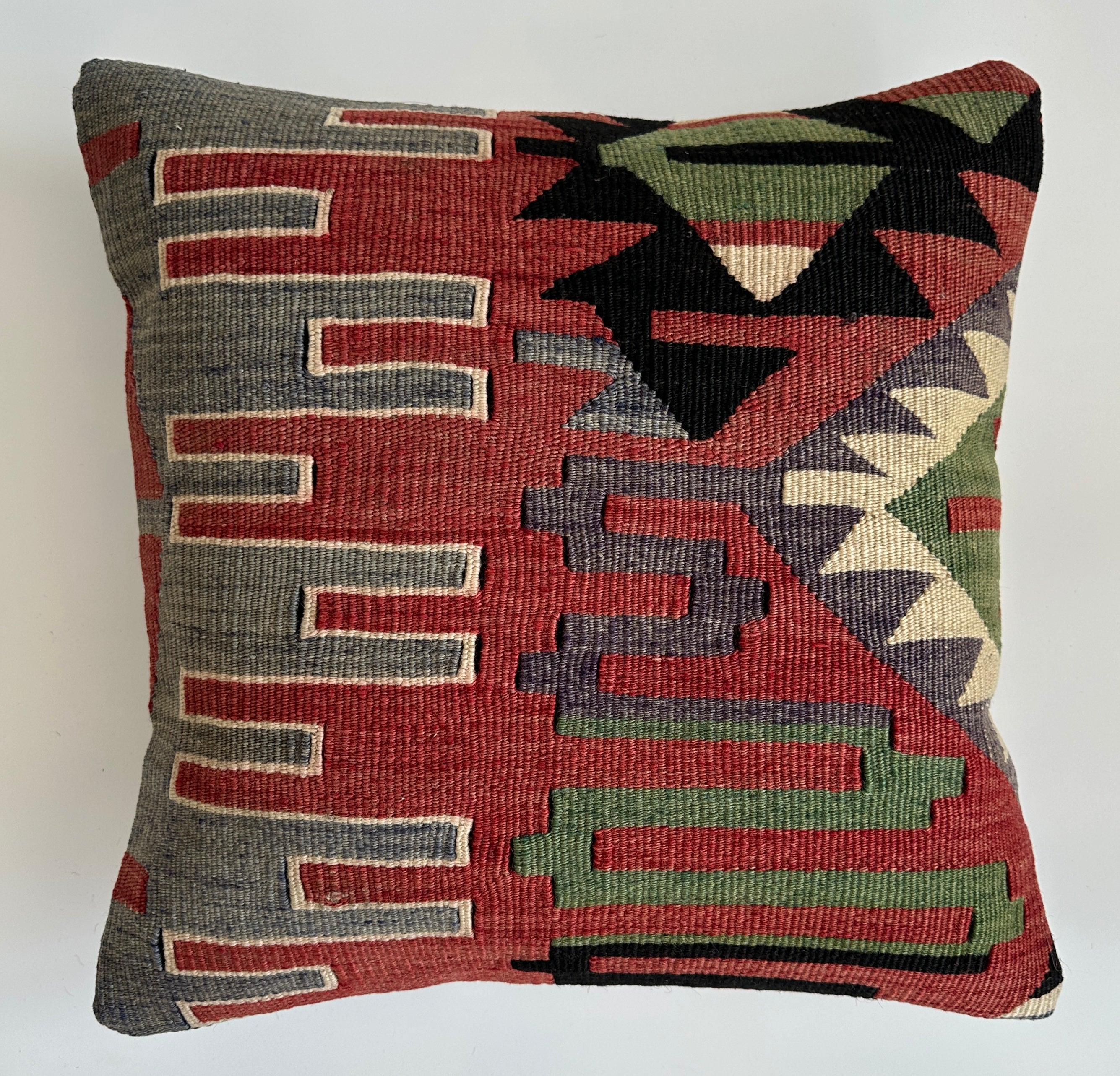 Handmade Turkish Rug Cushion Cover 16''x16'' / 41x40 CM