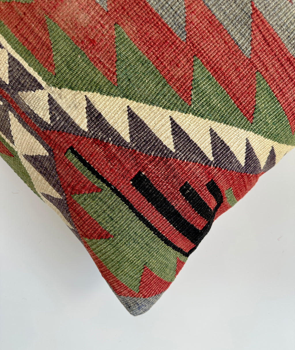 Handmade Turkish Rug Cushion Cover 16''x16'' / 41x41 CM