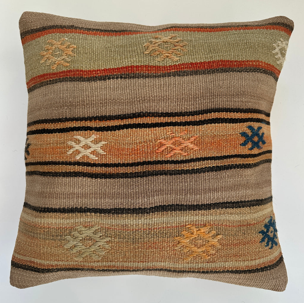 Handmade Tribal Turkish Rug Cushion Cover 16''x16'' / 41x40 CM