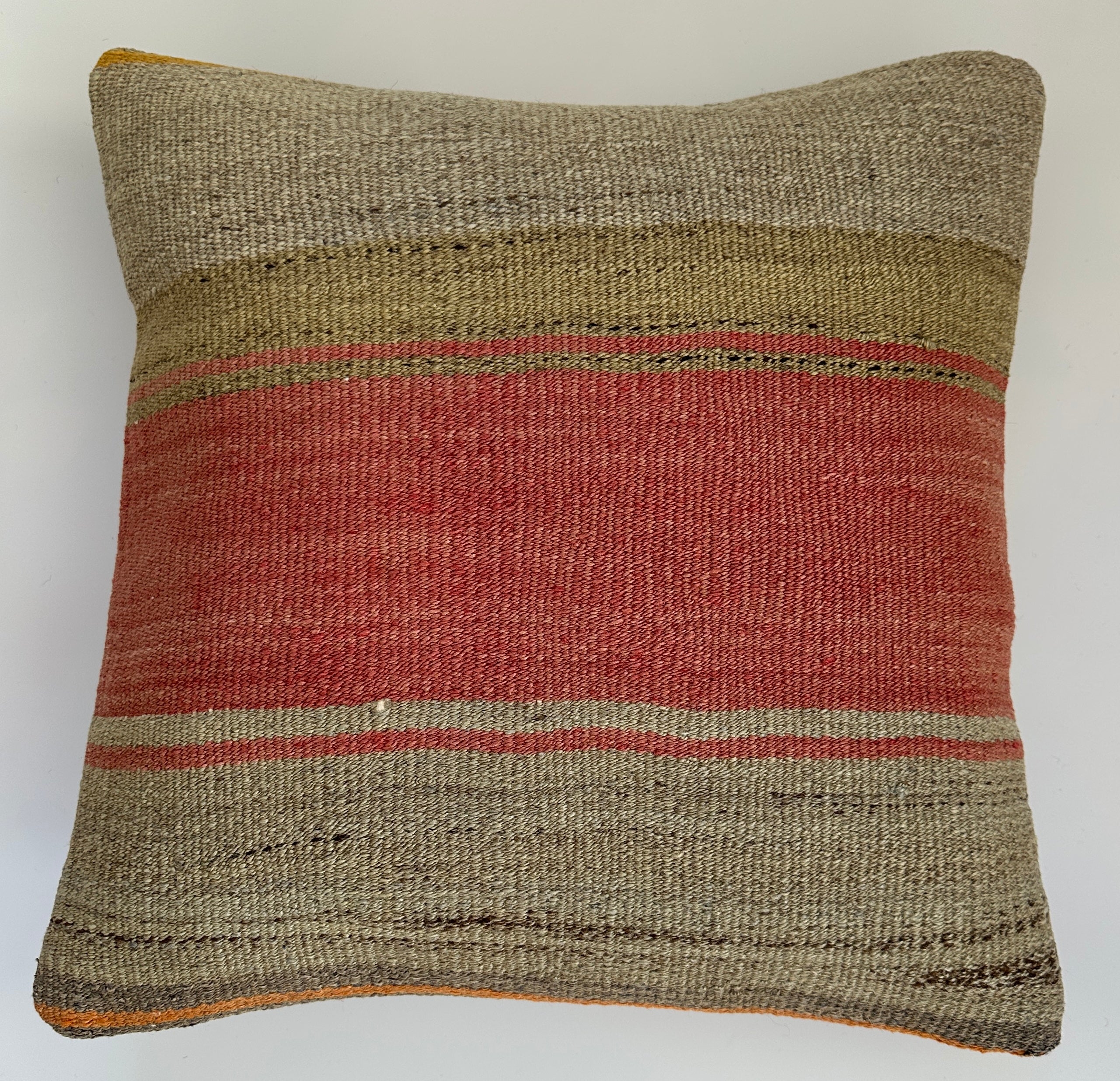 Handmade Multicoloured Striped Turkish Cushion Cover 16''x16'' / 41x41 CM