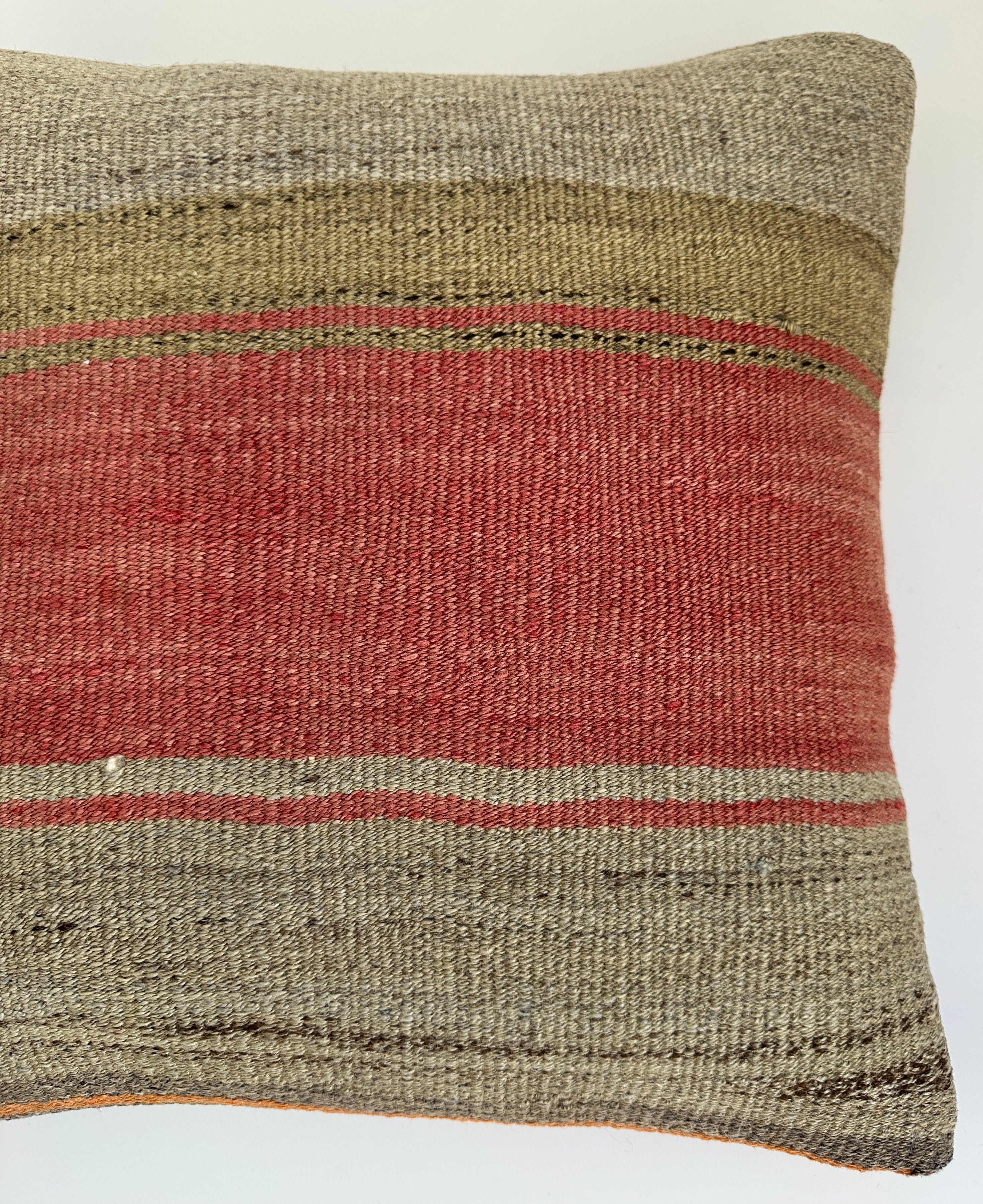 Handmade Multicoloured Striped Turkish Cushion Cover 16''x16'' / 41x41 CM