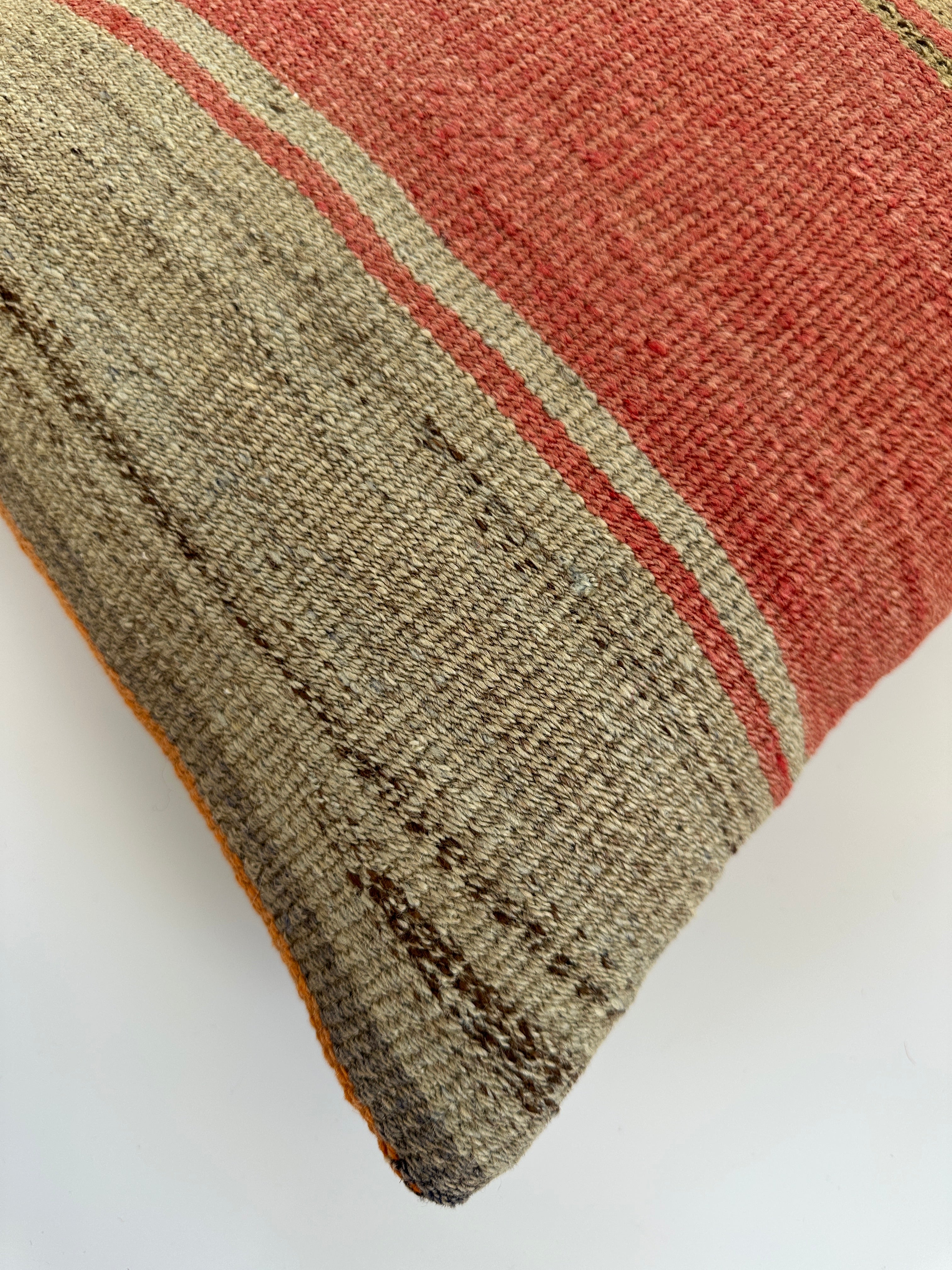 Handmade Multicoloured Striped Turkish Cushion Cover 16''x16'' / 41x41 CM