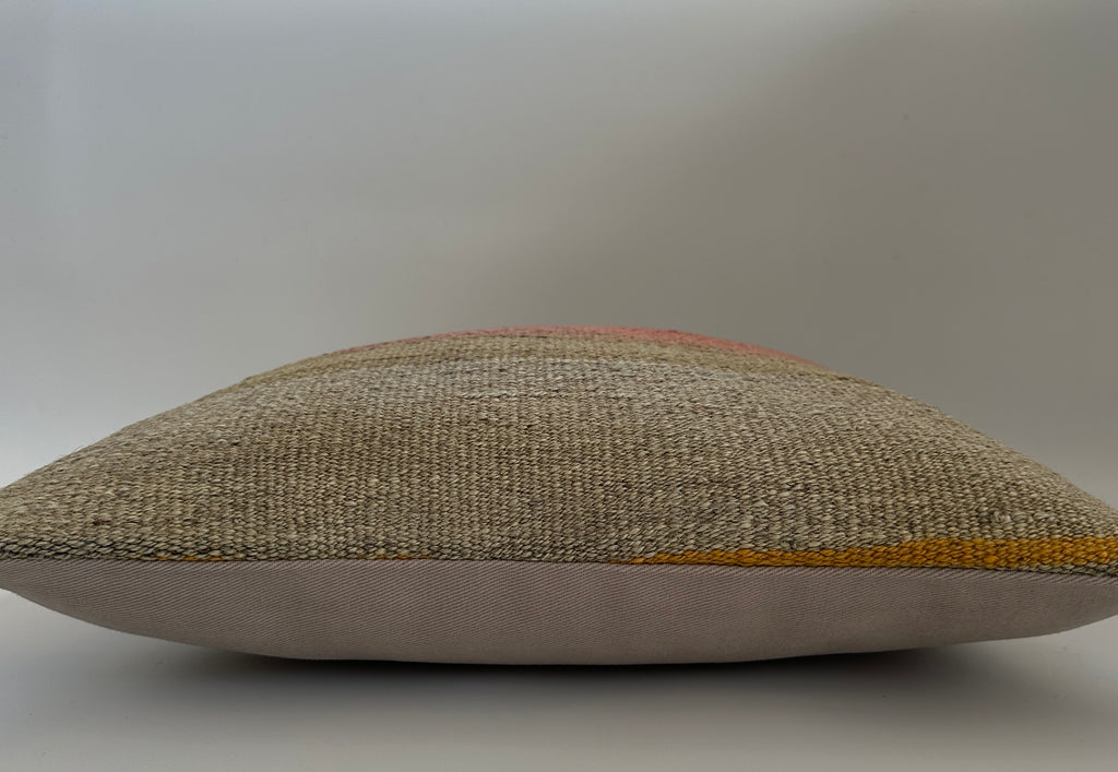 Handmade Multicoloured Striped Turkish Cushion Cover 16''x16'' / 41x41 CM