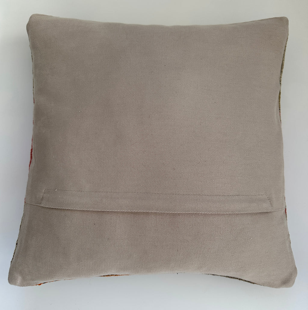 Handmade Multicoloured Striped Turkish Cushion Cover 16''x16'' / 41x41 CM