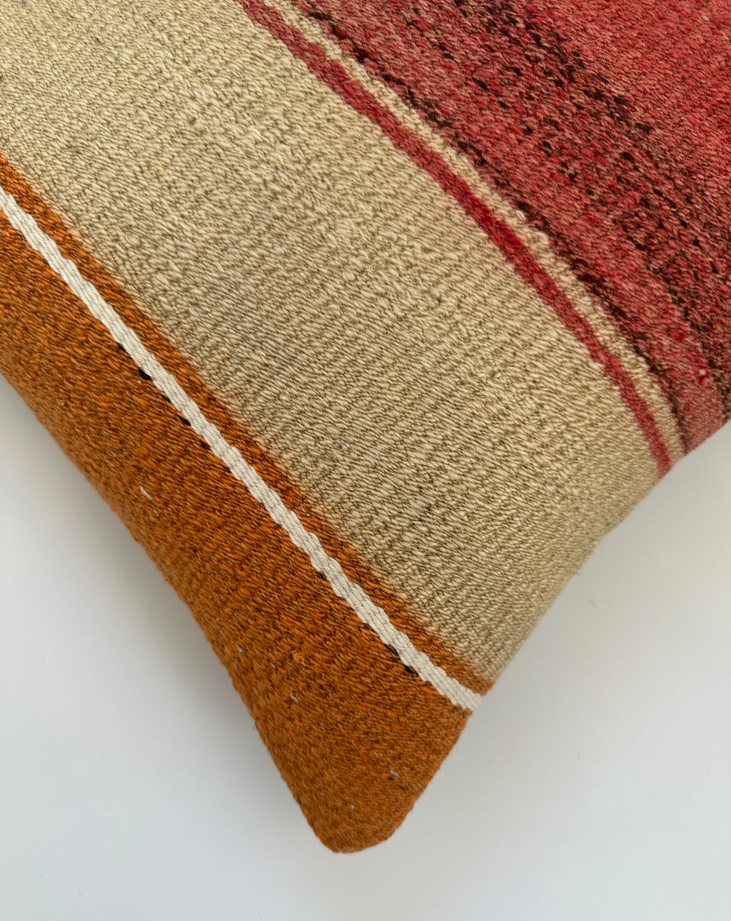 Handmade Multicoloured Striped Turkish Cushion Cover 16''x16'' / 41x41 CM