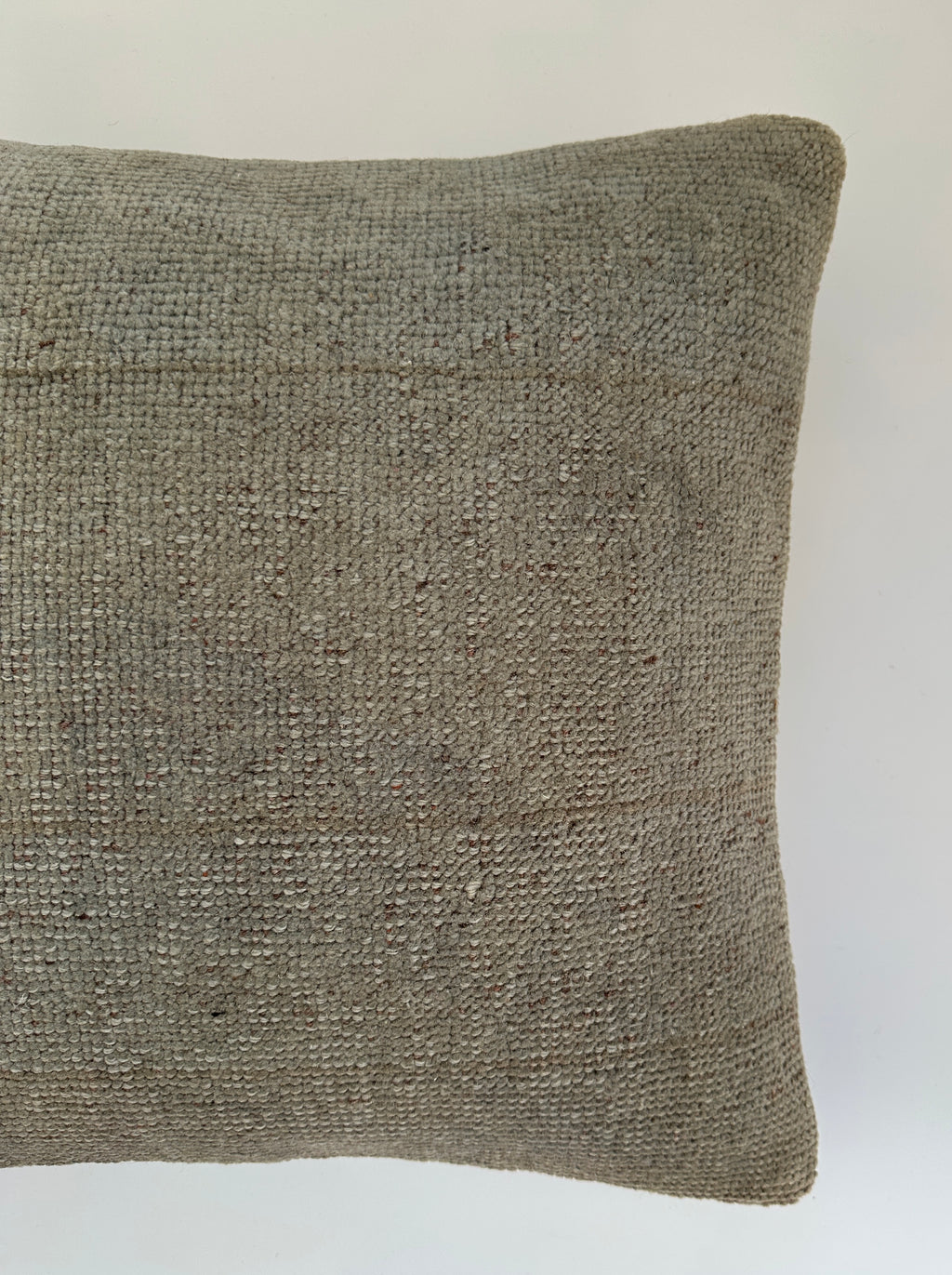 Handmade Textured Grey Turkish Cushion Cover 16''x16'' / 41x41 CM