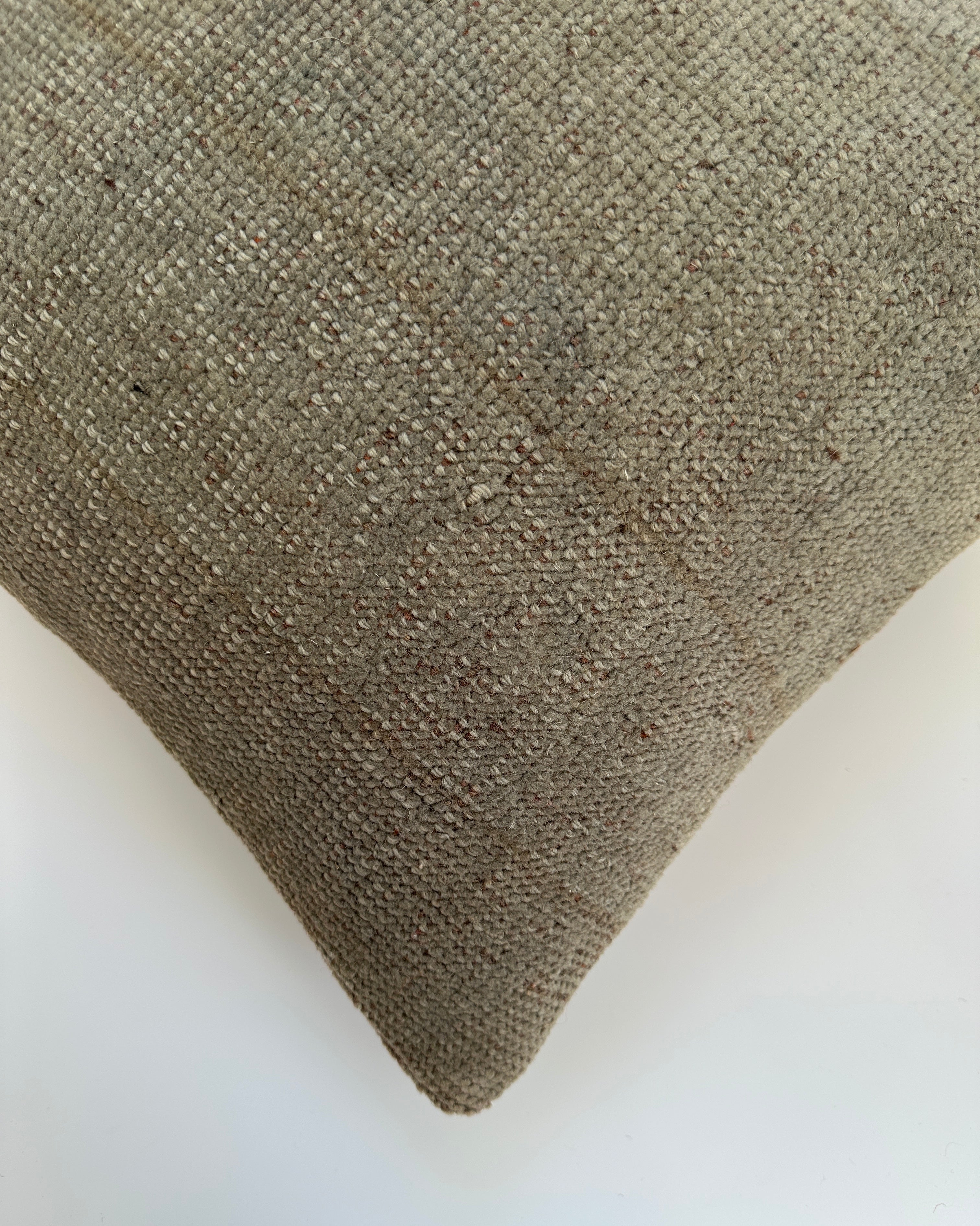 Handmade Textured Grey Turkish Cushion Cover 16''x16'' / 41x41 CM