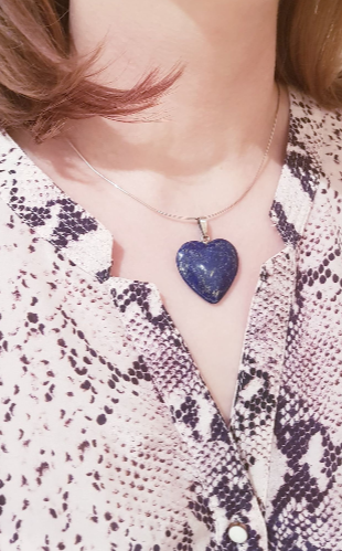 Lapis Lazuli Handmade Heart Pendant 3.2x3.4 CM