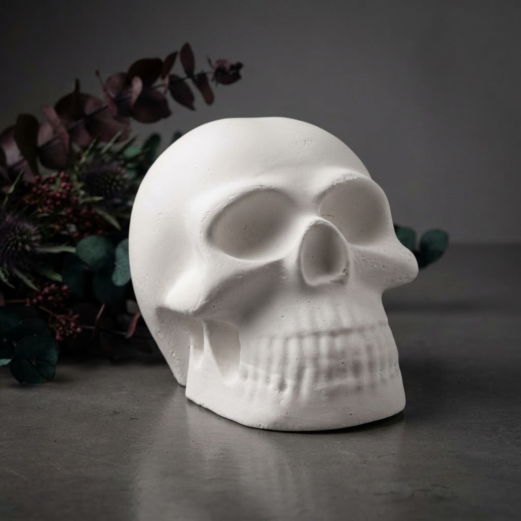 Small White Skull Shelf Decor 7.5x6.3 CM