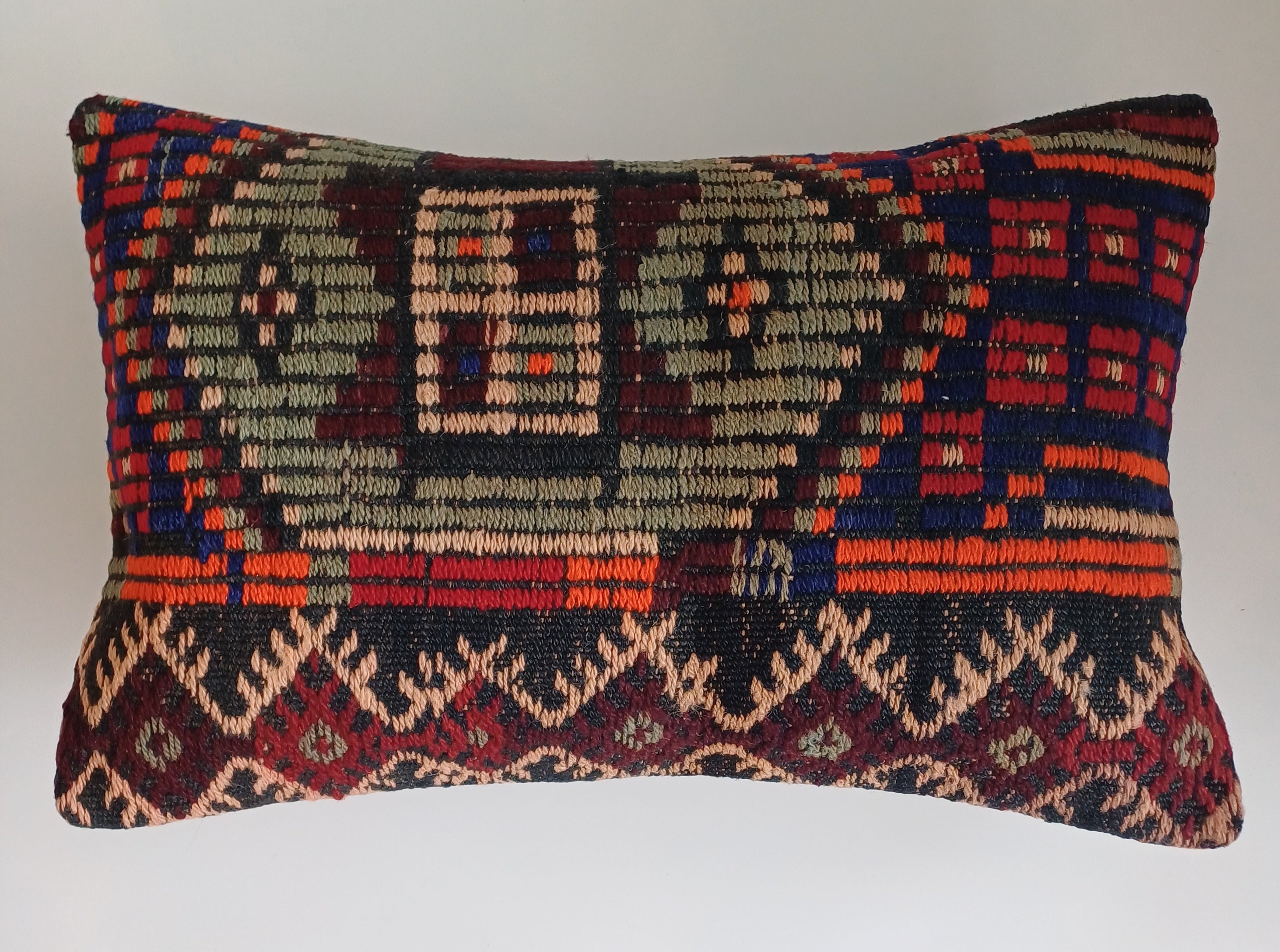 Multicolour Turkish Rug Cushion Cover 24''x16'' / 60x40 CM