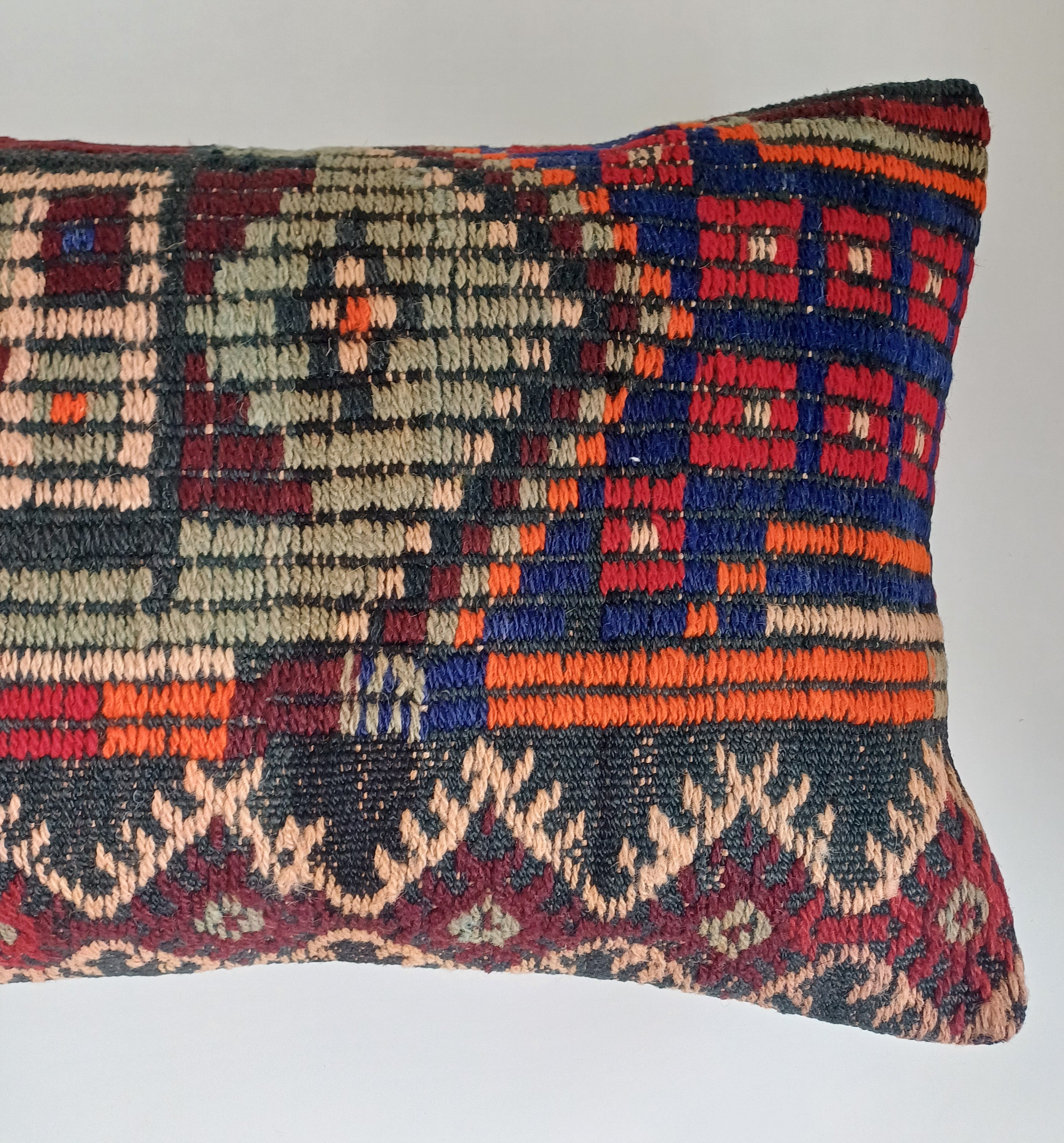 Multicolour Turkish Rug Cushion Cover 24''x16'' / 60x40 CM