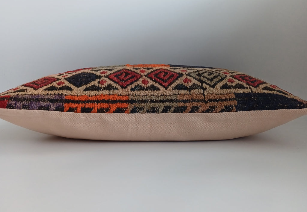 Multicolour Turkish Rug Cushion Cover 24''x16'' / 60x40 CM