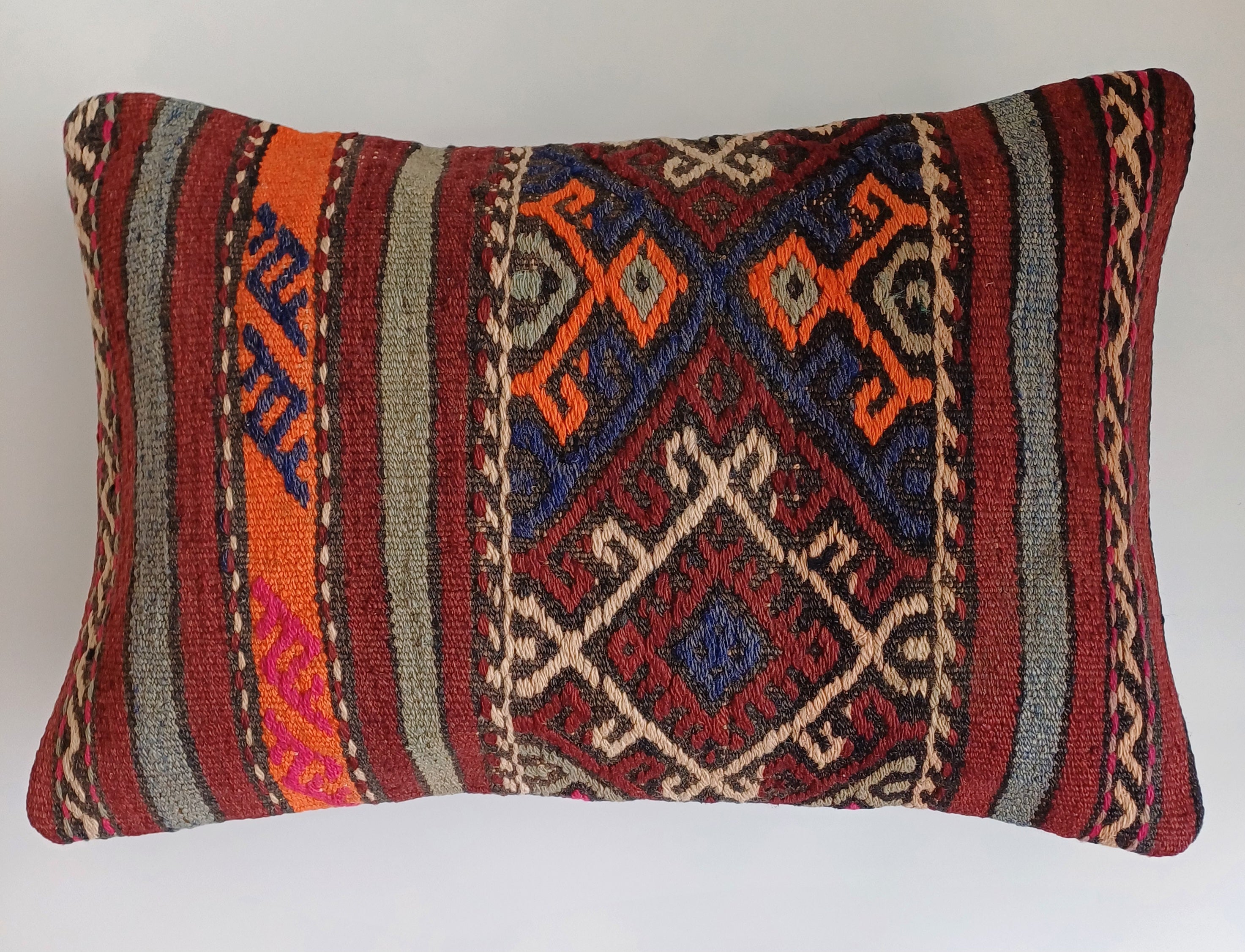 Multicolour Turkish Rug Cushion Cover 24''x16'' / 60x40 CM