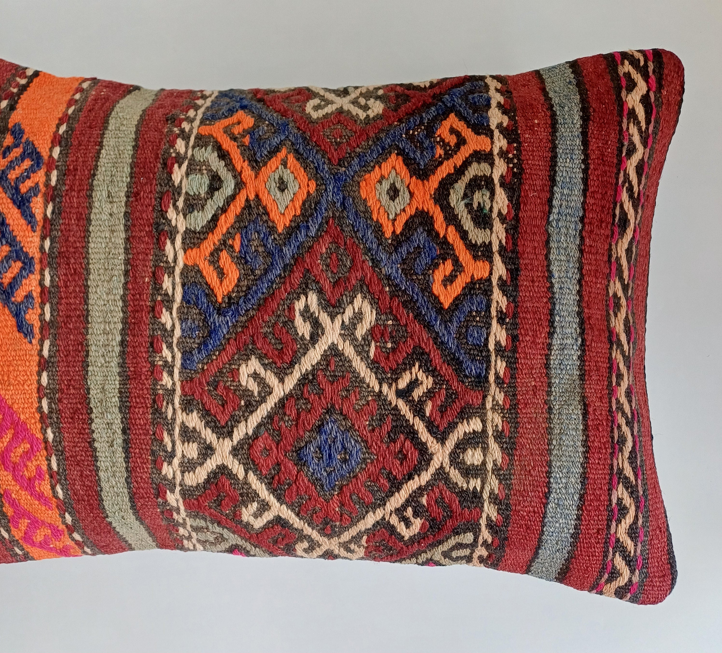 Multicolour Turkish Rug Cushion Cover 24''x16'' / 60x40 CM