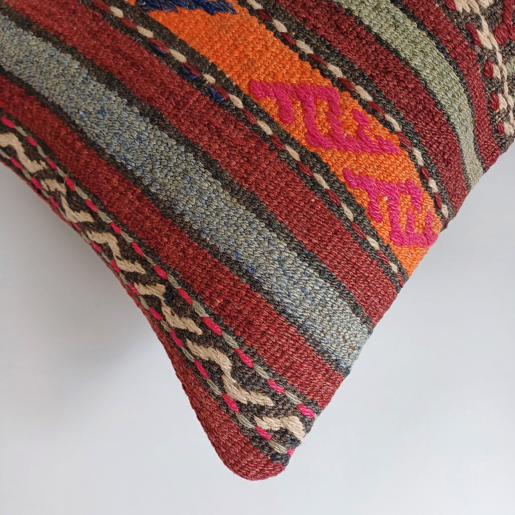 Multicolour Turkish Rug Cushion Cover 24''x16'' / 60x40 CM