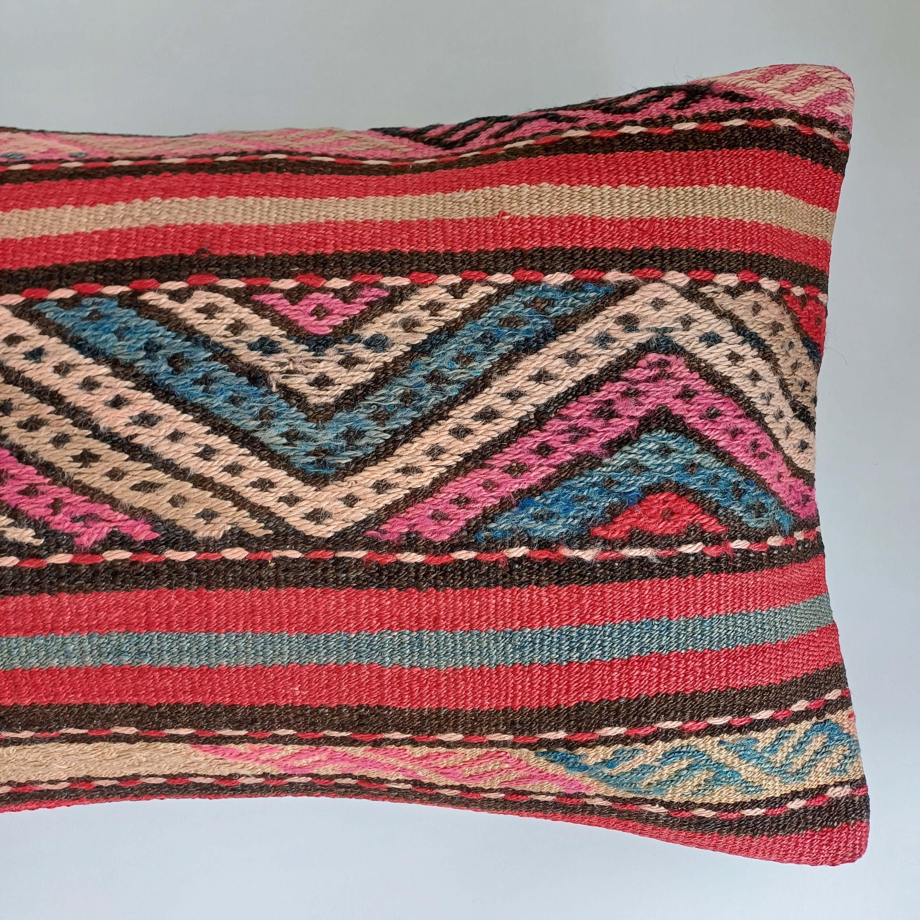 Multicolour Turkish Rug Cushion Cover 24''x16'' / 60x40 CM