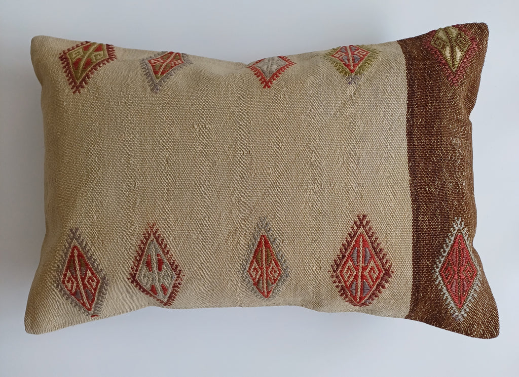 Handmade Turkish Rug Cushion Cover 24''x16'' / 60x40 CM