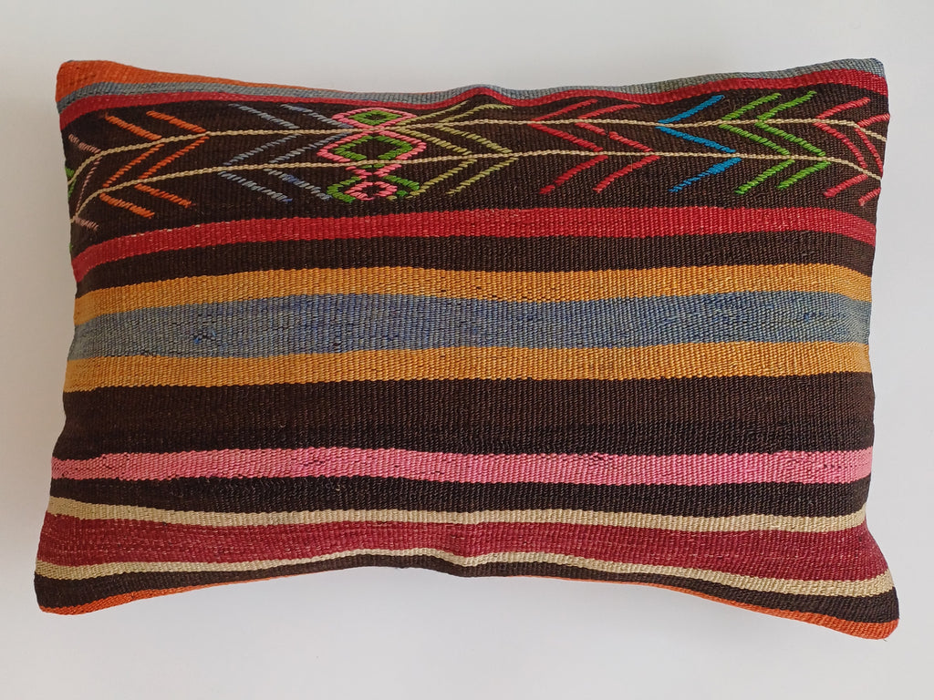 Multicolour Turkish Rug Cushion Cover 24''x16'' / 60x40 CM