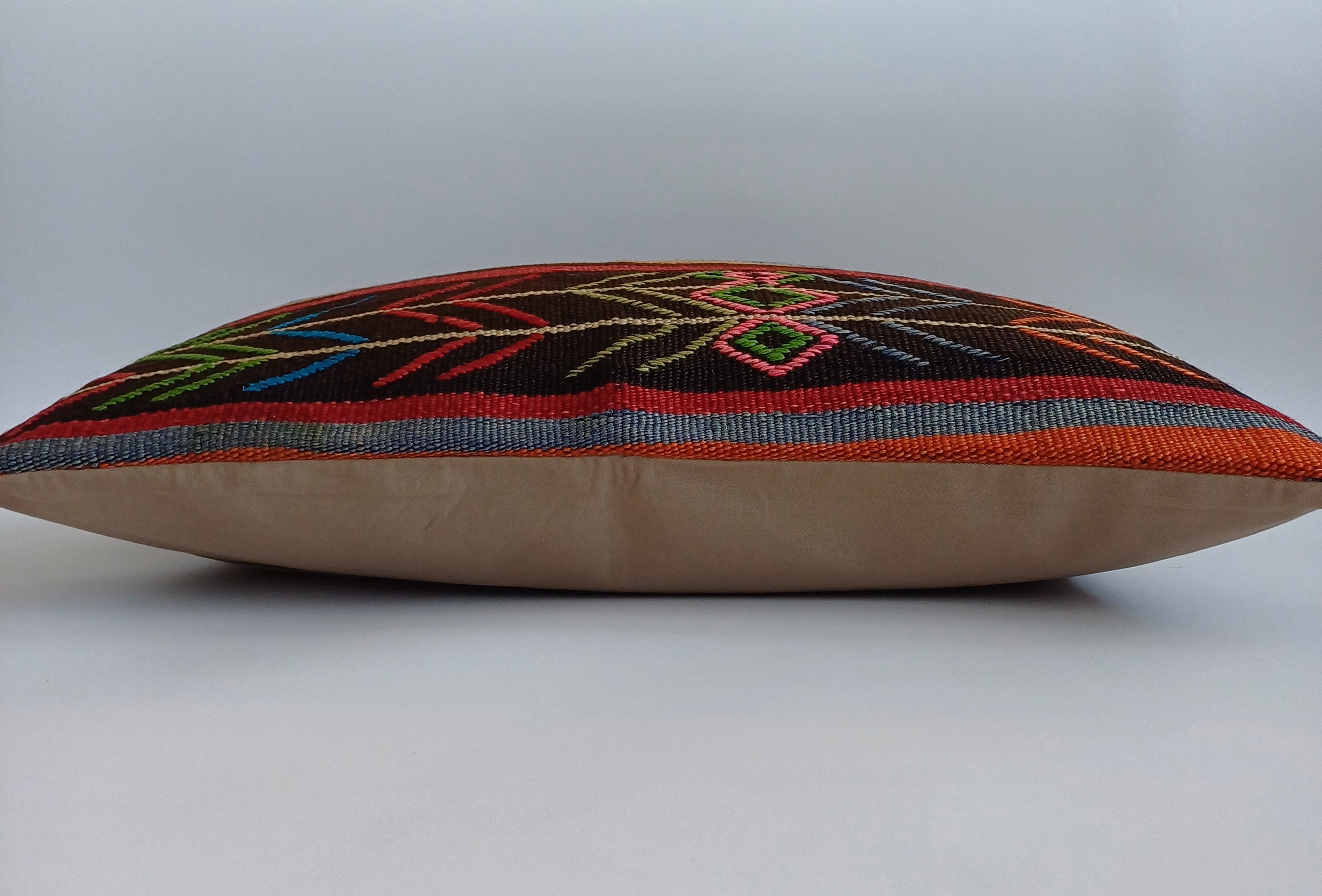 Multicolour Turkish Rug Cushion Cover 24''x16'' / 60x40 CM