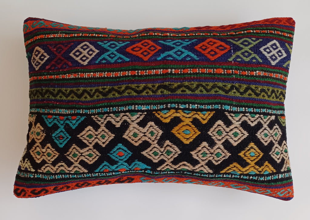 Multicolour Turkish Rug Cushion Cover 24''x16'' / 60x40 CM
