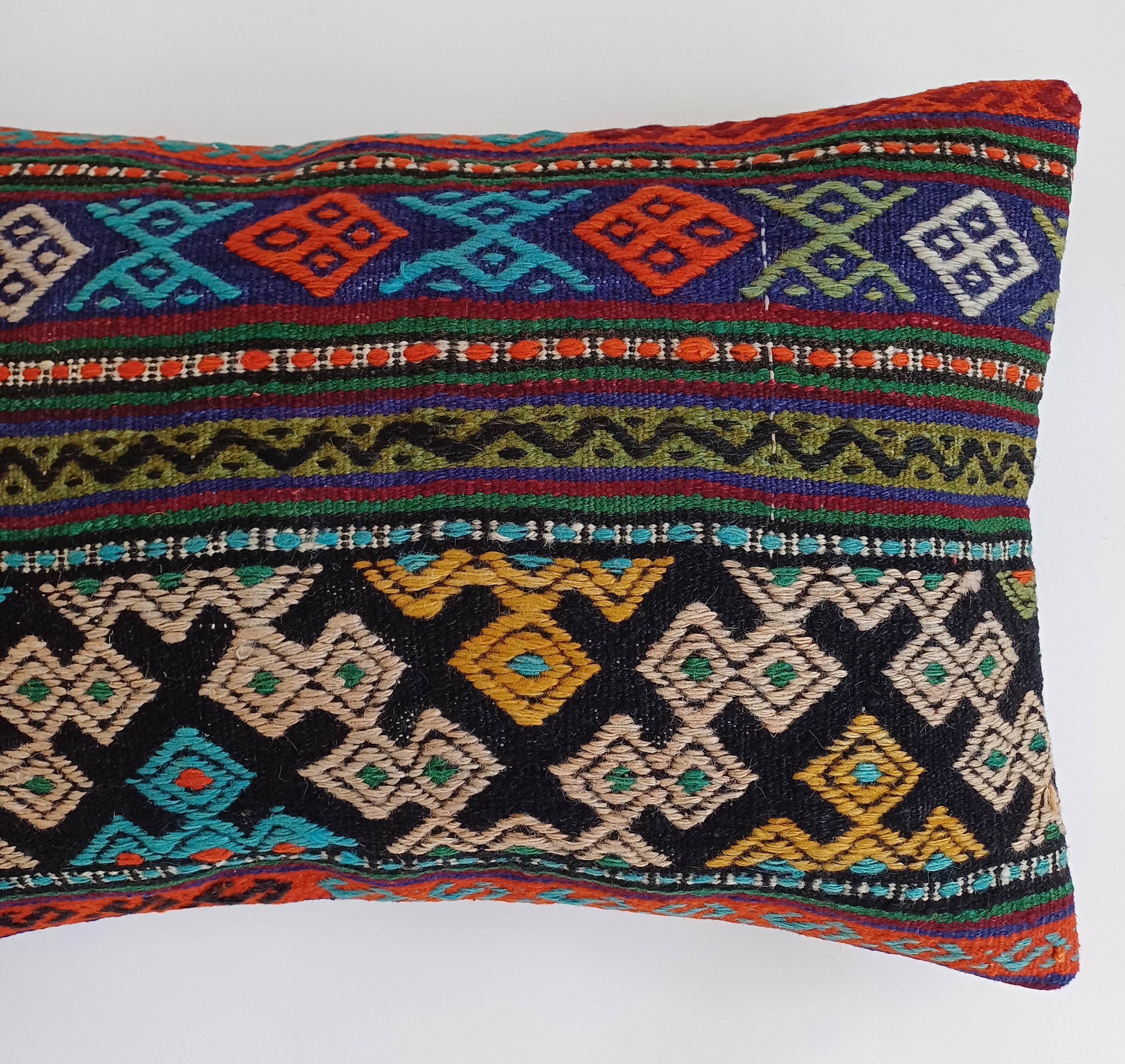 Multicolour Turkish Rug Cushion Cover 24''x16'' / 60x40 CM