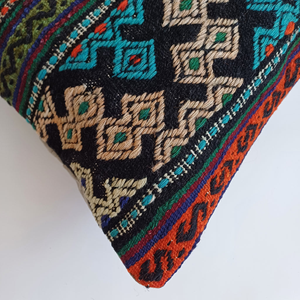 Multicolour Turkish Rug Cushion Cover 24''x16'' / 60x40 CM