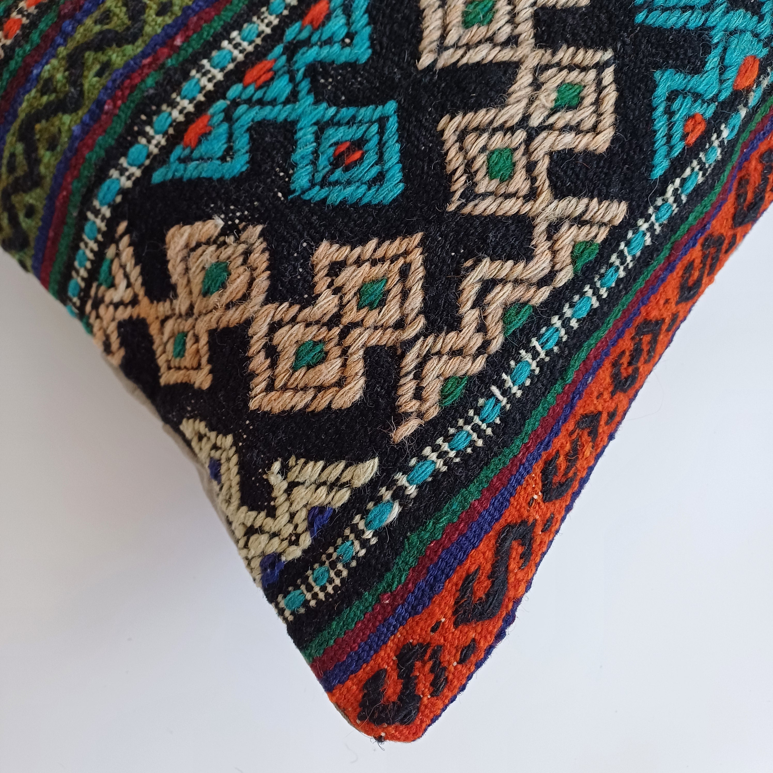 Multicolour Turkish Rug Cushion Cover 24''x16'' / 60x40 CM