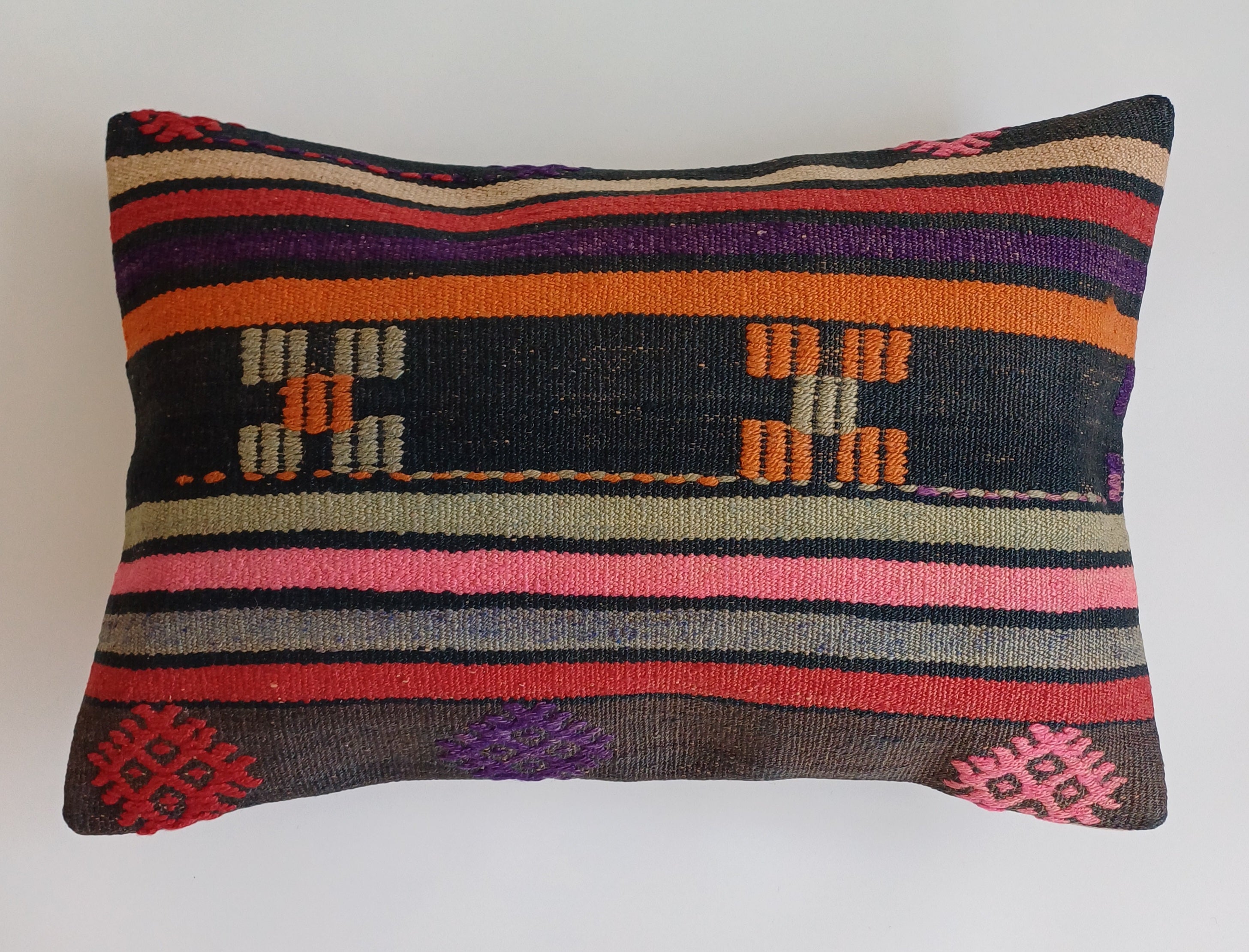 Multicolour Turkish Rug Cushion Cover 24''x16'' / 60x40 CM