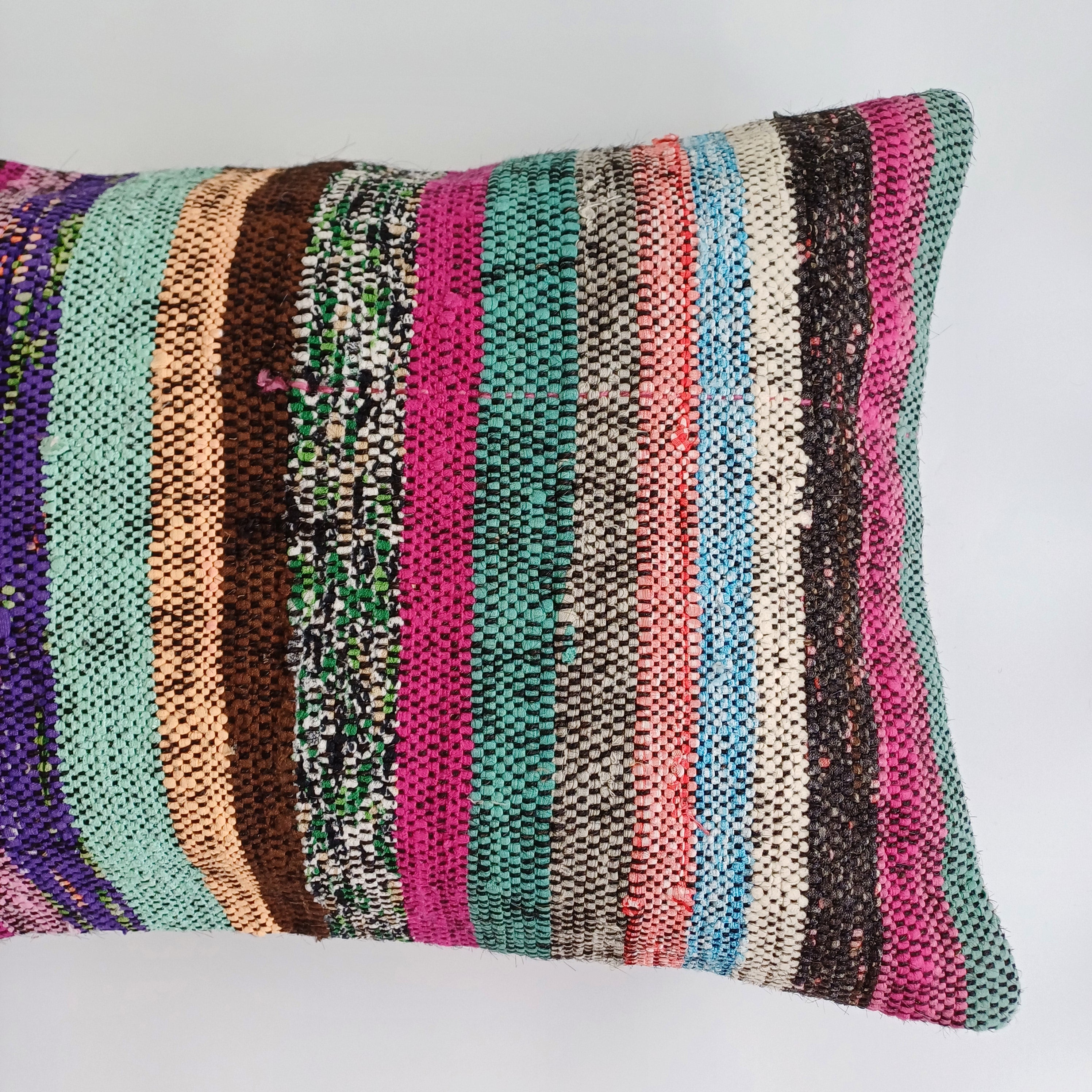 Multicolour Turkish Rug Cushion Cover 24''x16'' / 60x40 CM