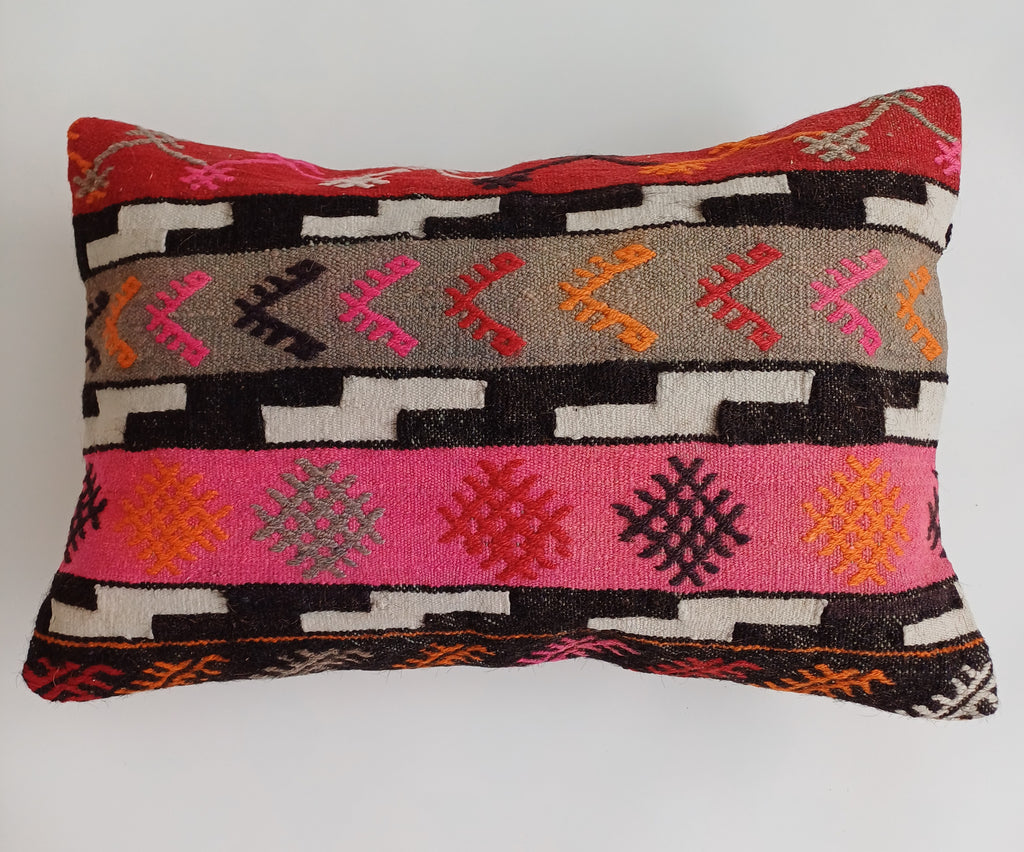 Multicolour Turkish Rug Cushion Cover 24''x16'' / 60x40 CM