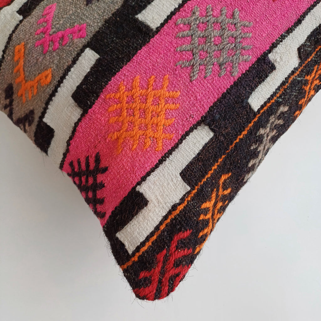 Multicolour Turkish Rug Cushion Cover 24''x16'' / 60x40 CM
