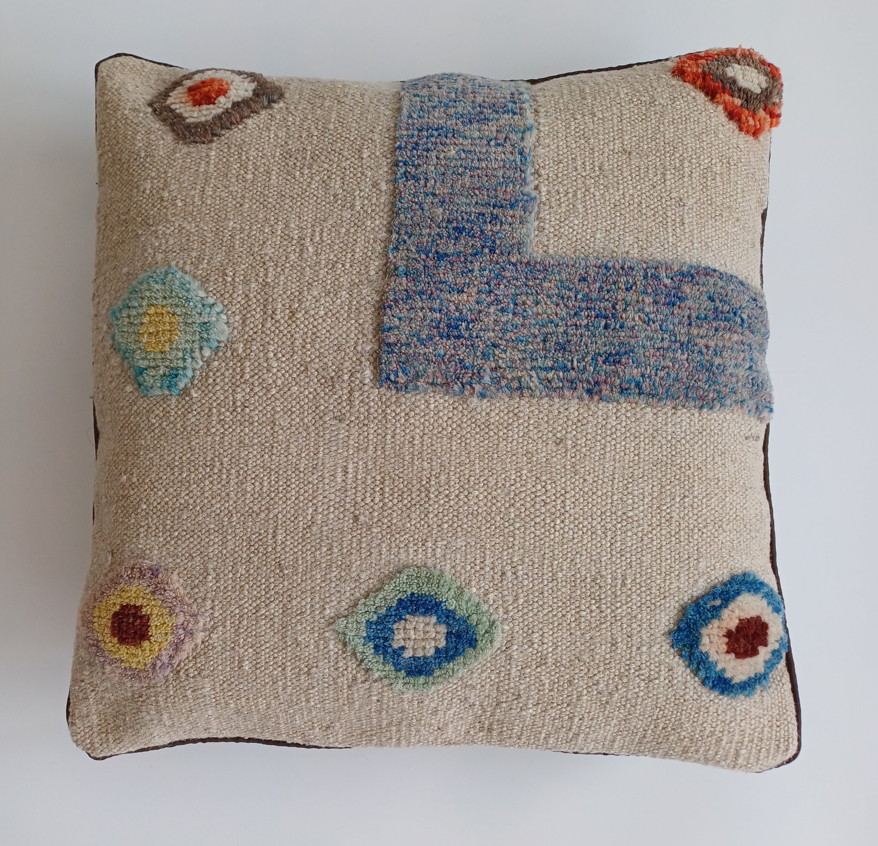 Handmade Afghan Rug Cushion Cover 18''x18'' / 45x45 CM