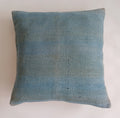Textured Muted Blue Turkish Cushion Cover 24''x24'' / 60x60 CM