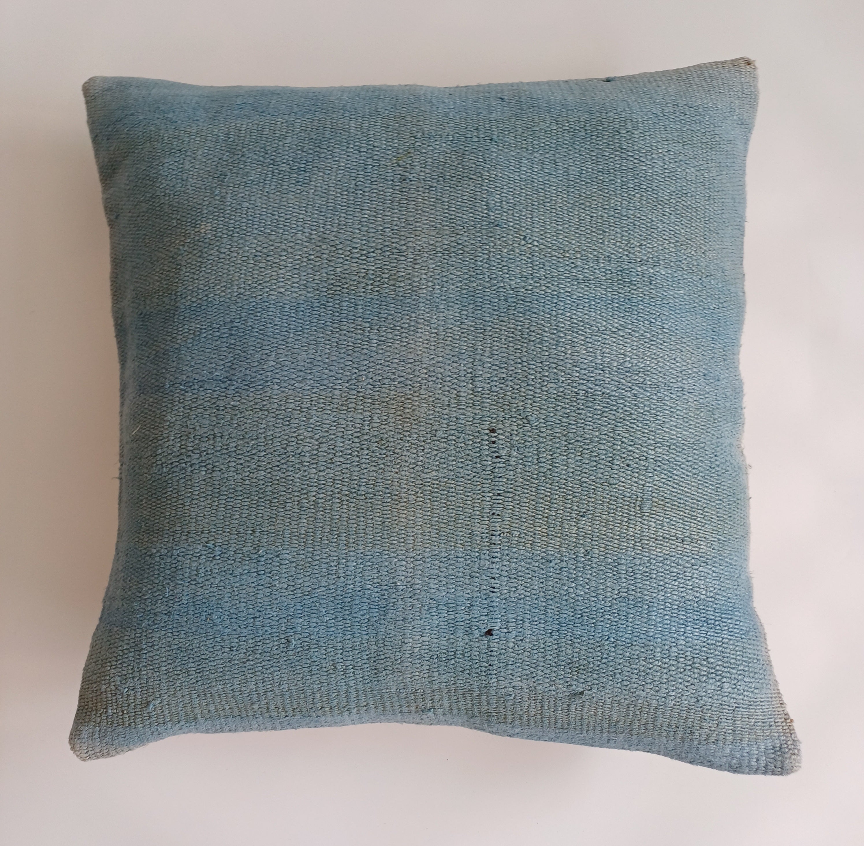 Textured Muted Blue Turkish Cushion Cover 24''x24'' / 60x60 CM