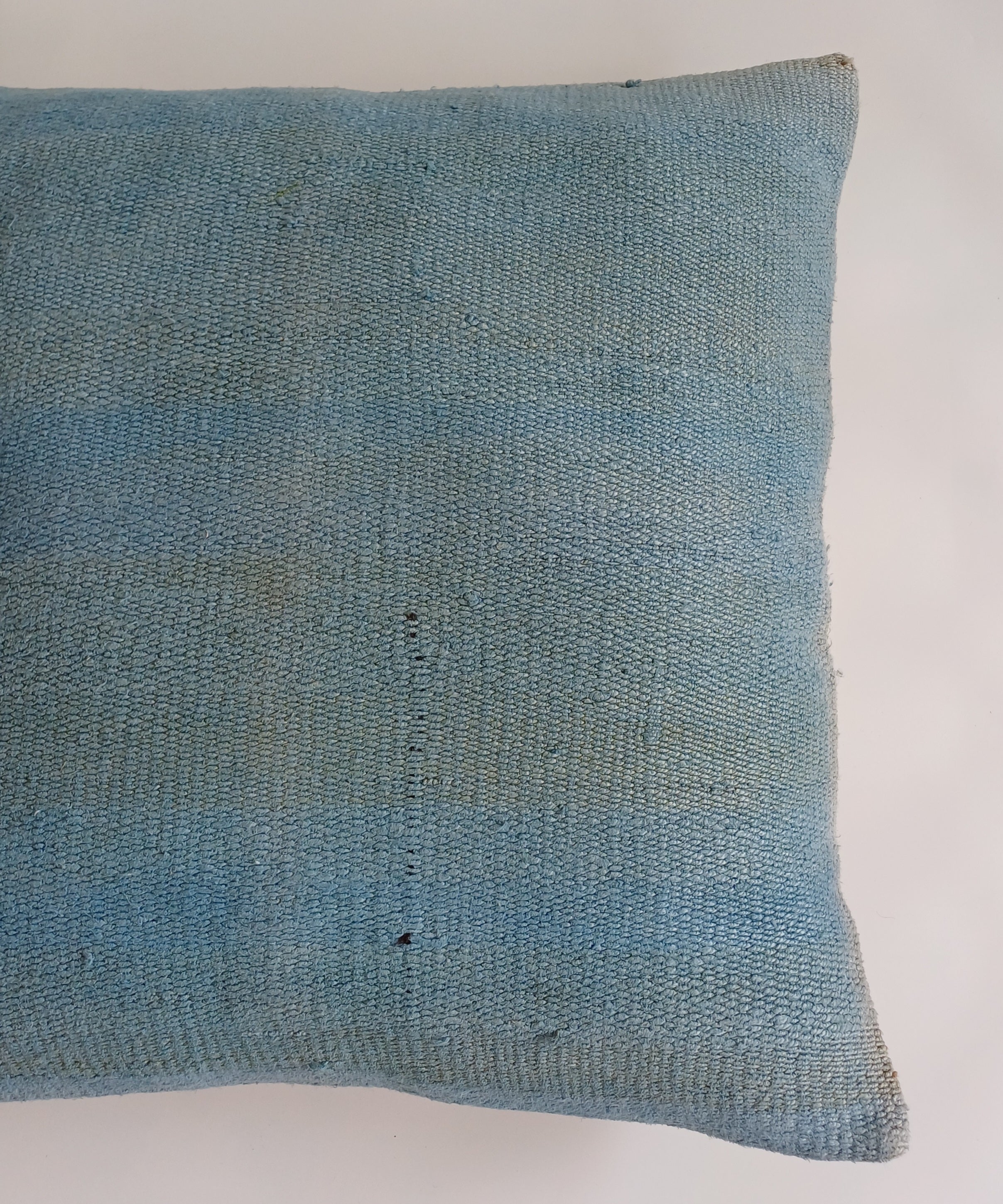 Textured Muted Blue Turkish Cushion Cover 24''x24'' / 60x60 CM