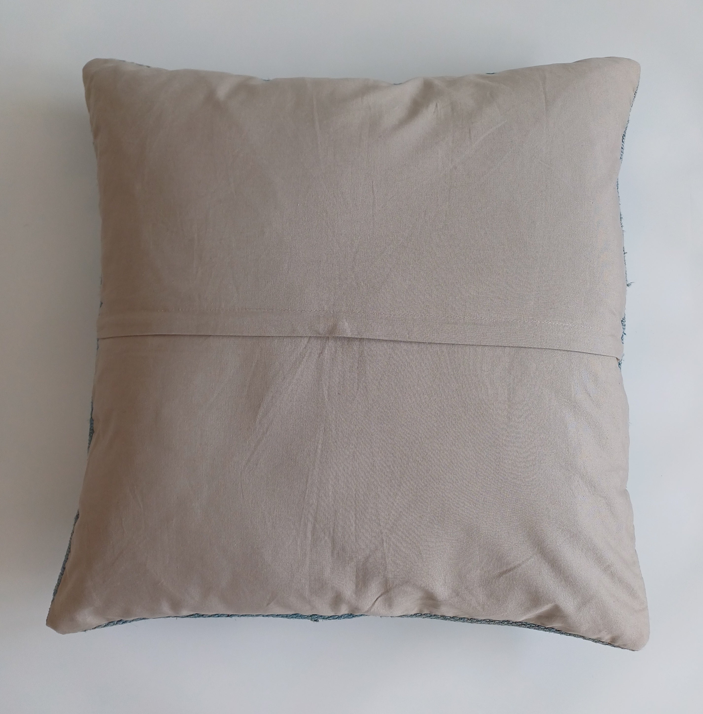 Textured Muted Blue Turkish Cushion Cover 24''x24'' / 60x60 CM