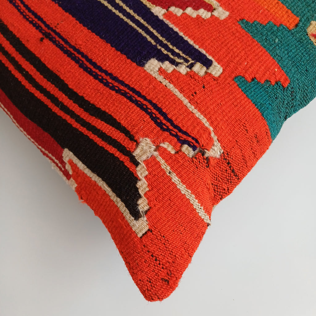 Vintage Turkish Rug Cushion Cover 18''x18'' / 45x45 CM