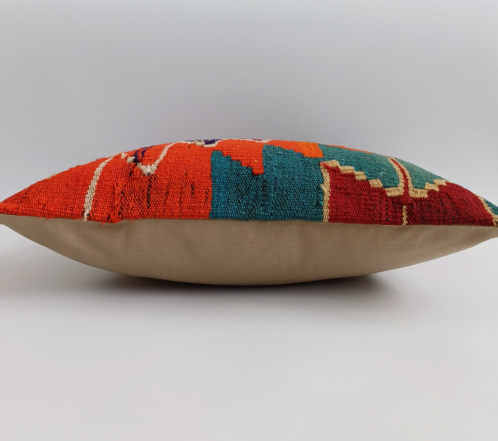 Vintage Turkish Rug Cushion Cover 18''x18'' / 45x45 CM