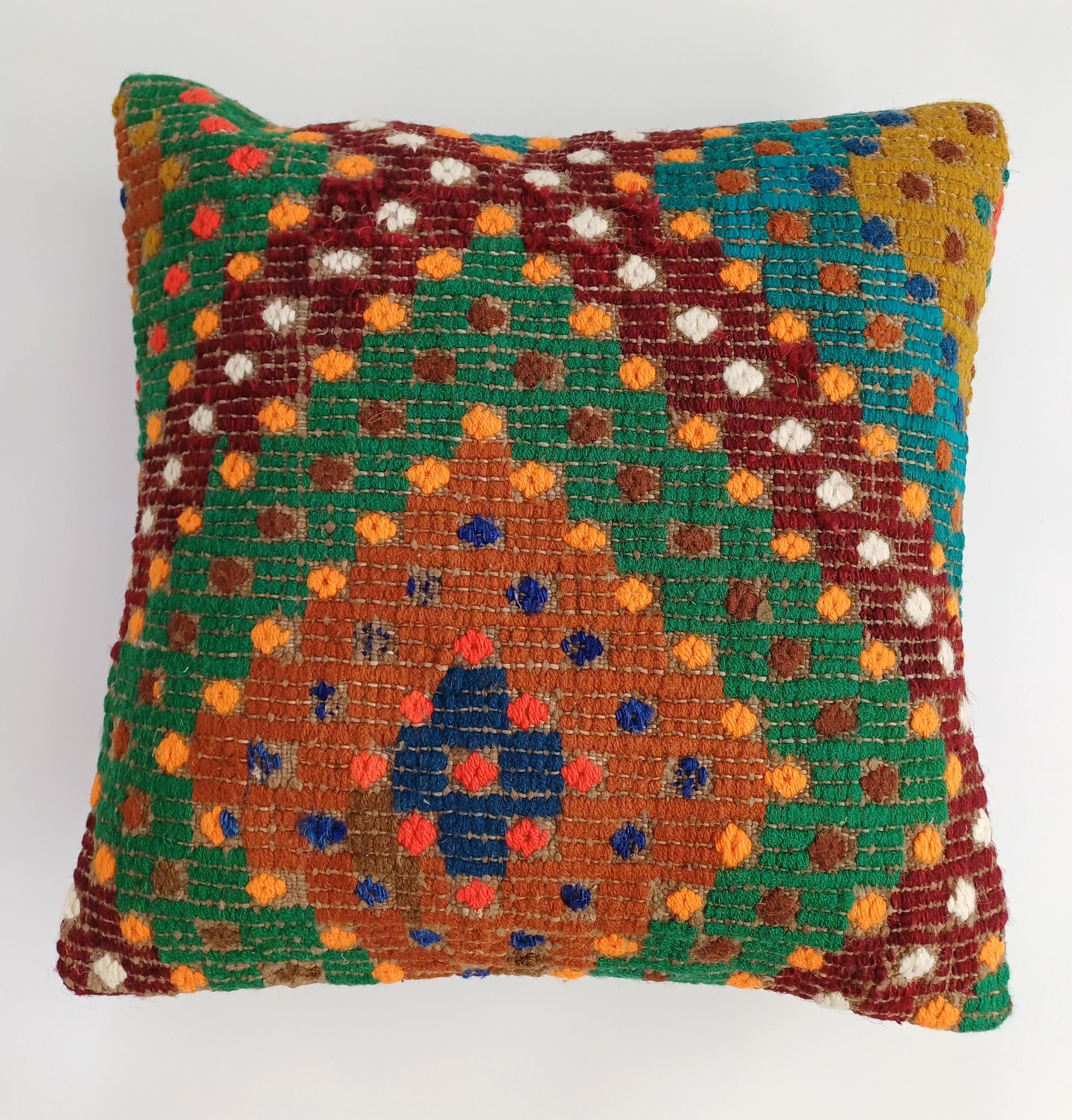 Vintage Turkish Rug Cushion Cover 18''x18'' / 45x45 CM