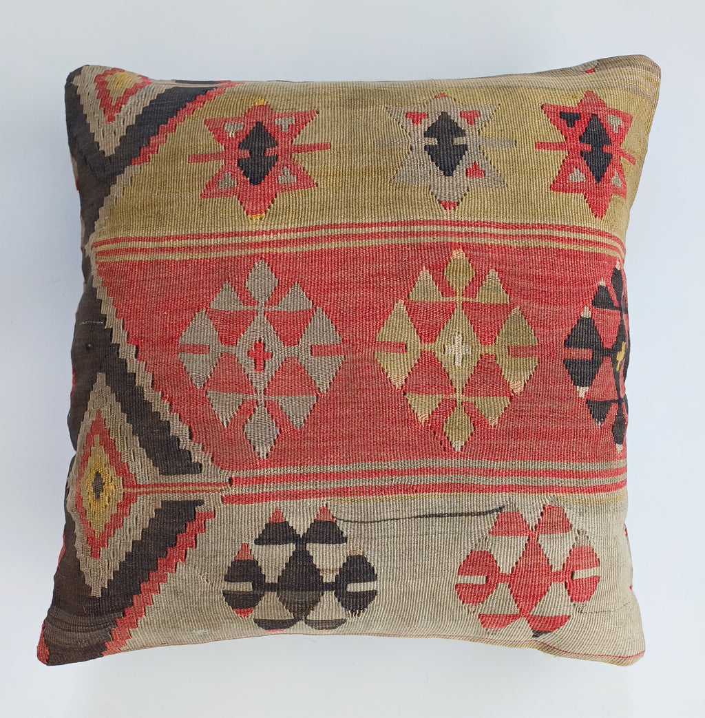Vintage Turkish Rug Cushion Cover 18''x18'' / 45x45 CM