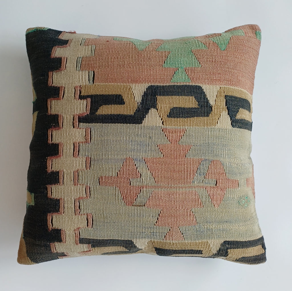 Vintage Turkish Rug Cushion Cover 18''x18'' / 45x45 CM