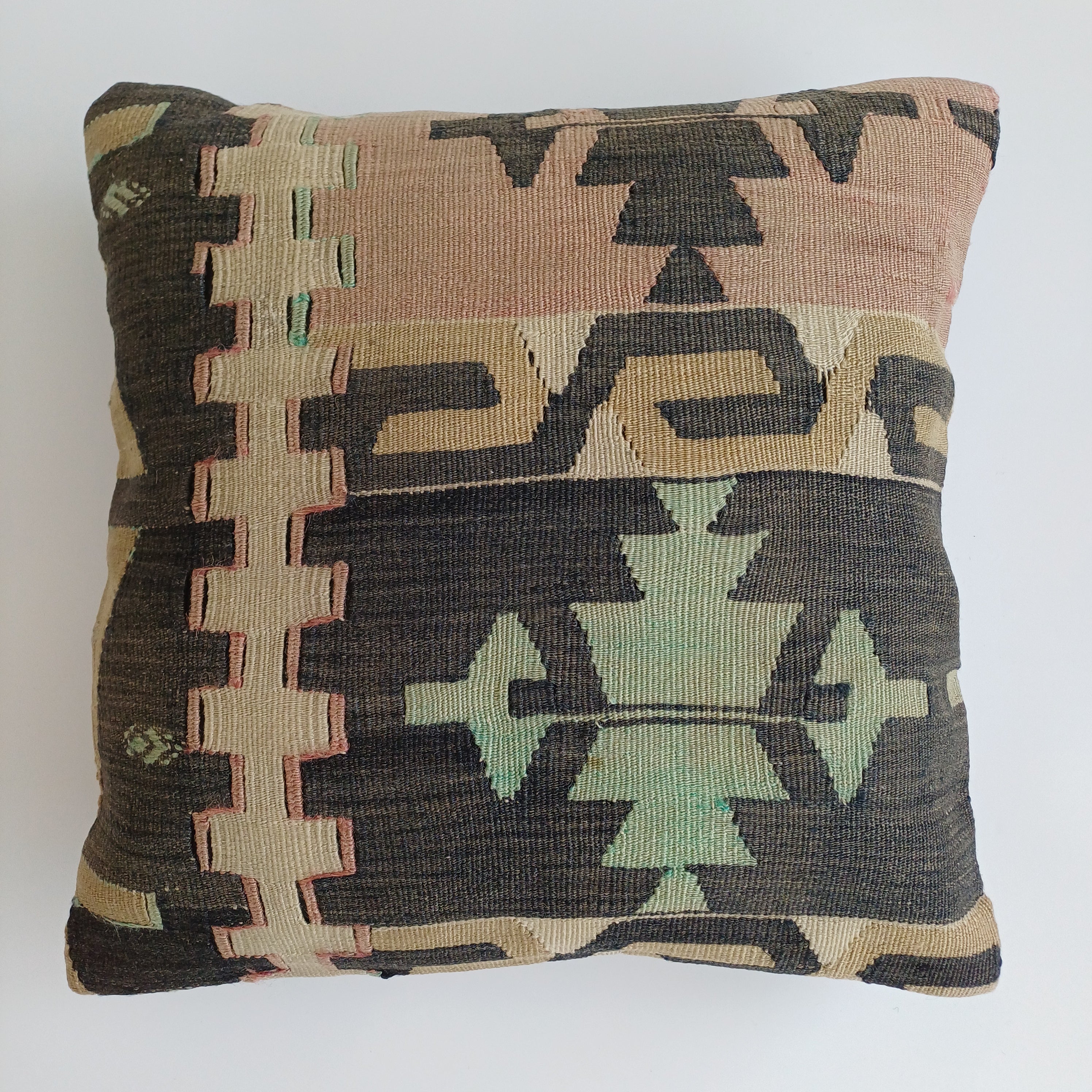 Vintage Turkish Rug Cushion Cover 18''x18'' / 45x45 CM