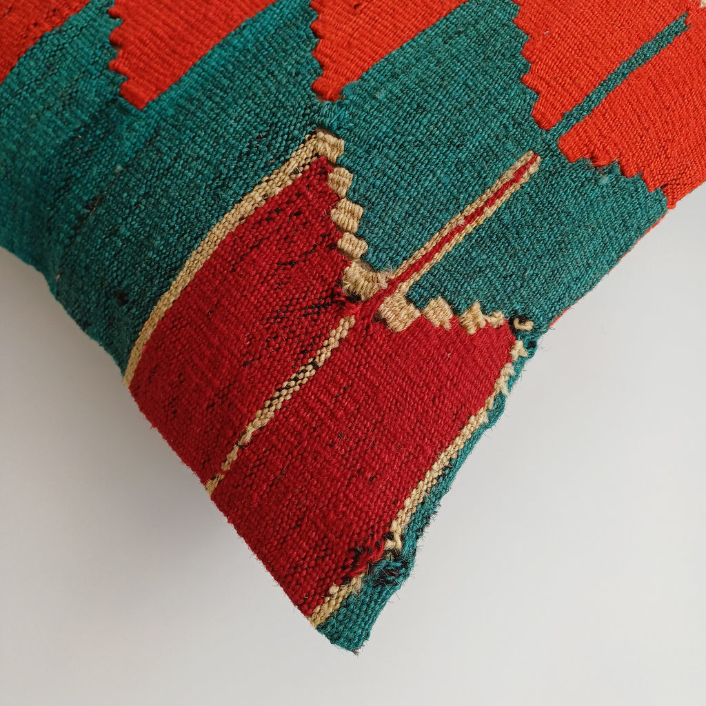 Vintage Turkish Rug Cushion Cover 18''x18'' / 45x45 CM