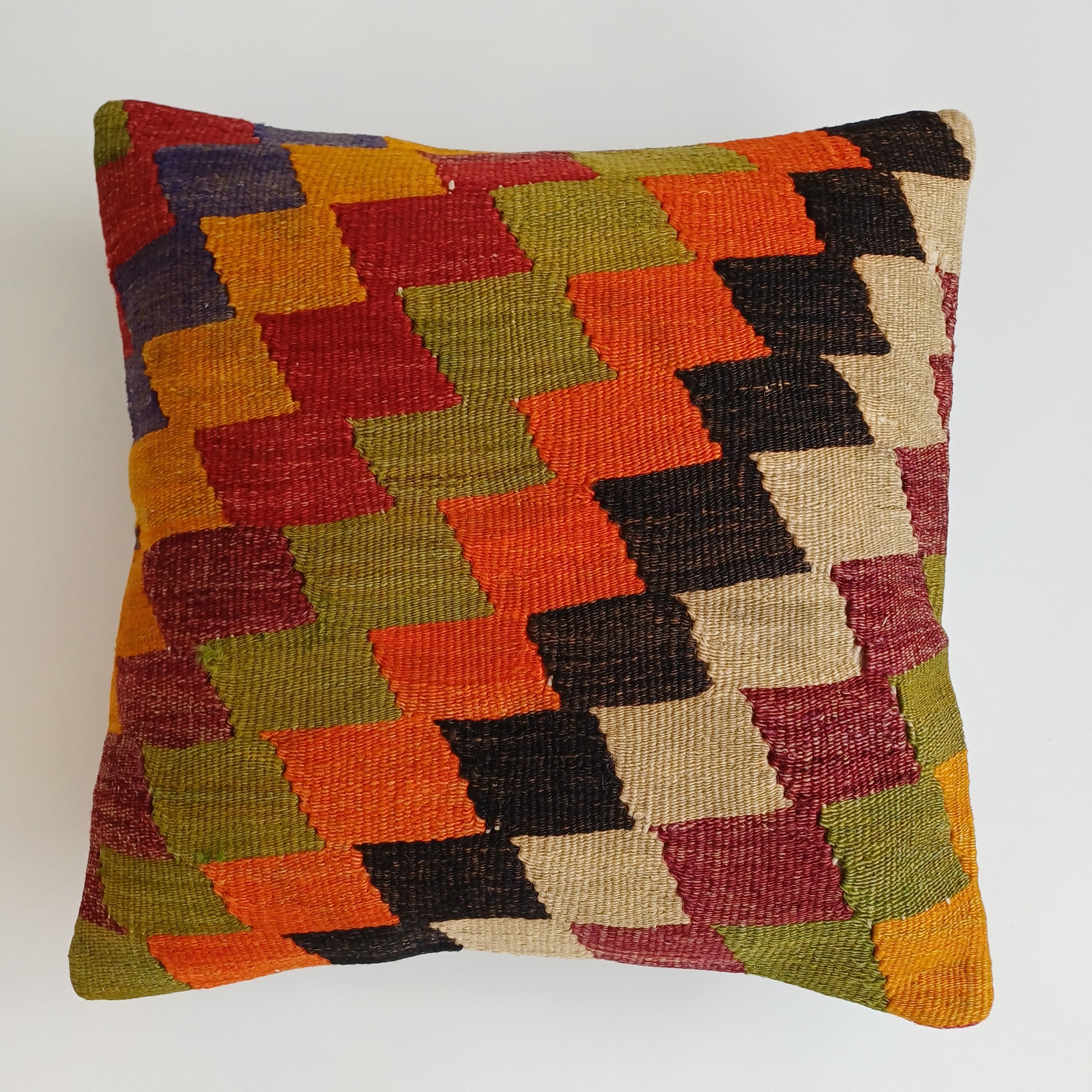 Vintage Turkish Rug Cushion Cover 18''x18'' / 45x45 CM